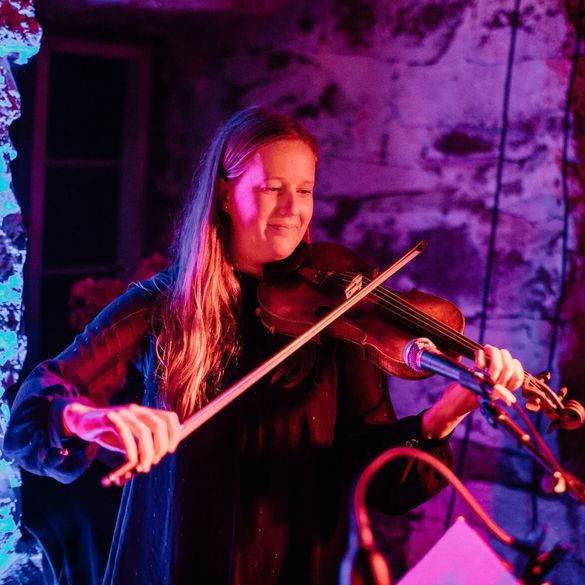 Violinist under bröllopsfest